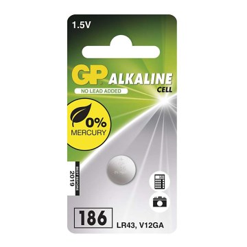 Alkalisk knapbatteri LR43 GP ALKALINE 1,5V/70 mAh