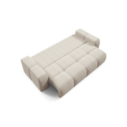 Udtrækkelig polstret 3-personers sofa med opbevaringsplads ALMADA beige
