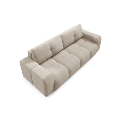 Udtrækkelig polstret 3-personers sofa med opbevaringsplads ALMADA beige