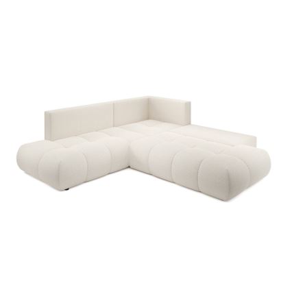 Udfoldelig hjørnesofa med opbevaringsplads i L-form ALMADA højre beige