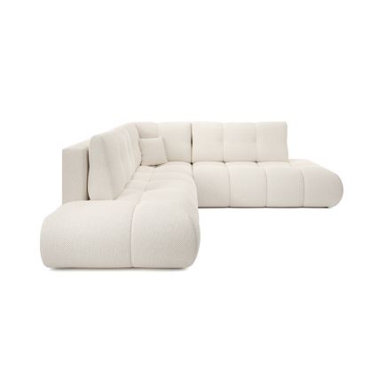Udfoldelig hjørnesofa med opbevaringsplads i L-form ALMADA højre beige