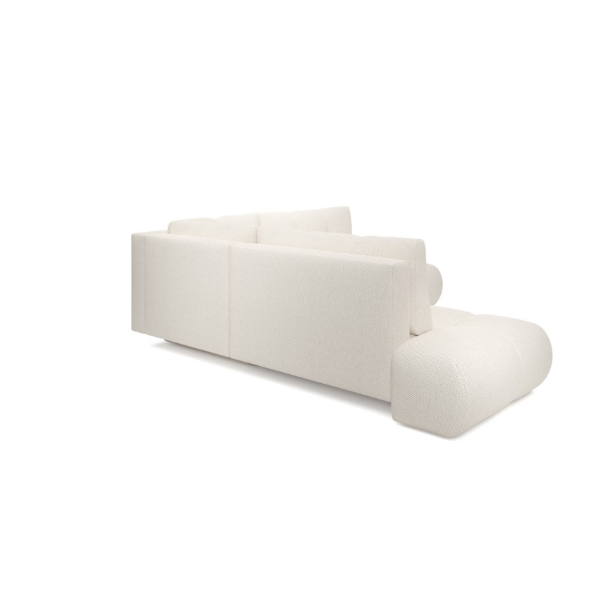 Udfoldelig hjørnesofa med opbevaringsplads i L-form ALMADA højre beige