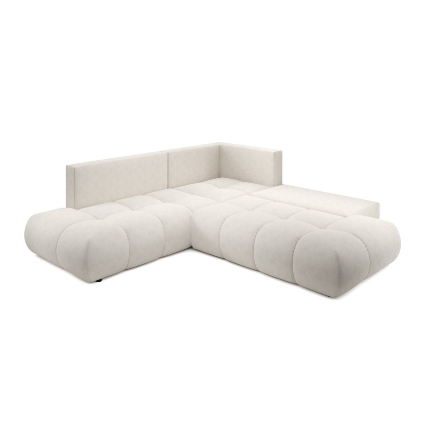 Udfoldelig hjørnesofa med opbevaringsplads i L-form ALMADA højre beige