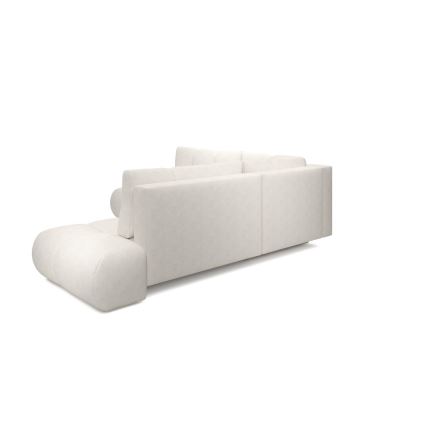 Udfoldelig hjørnesofa med opbevaringsplads i L-form ALMADA højre beige