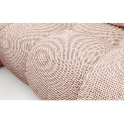 ALMADA venstrevendt L-formet polstret hjørnesofa med udtræk og opbevaringsrum, rosa