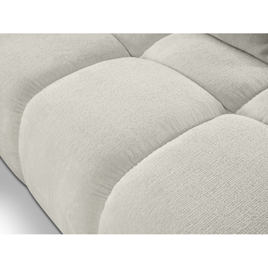 Udtrækbar polstret hjørnesofa med opbevaring, L-formet ALMADA, venstrevendt, beige
