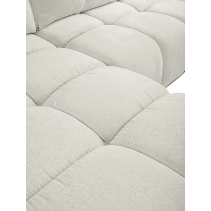 Udtrækbar polstret hjørnesofa med opbevaring, L-formet ALMADA, venstrevendt, beige