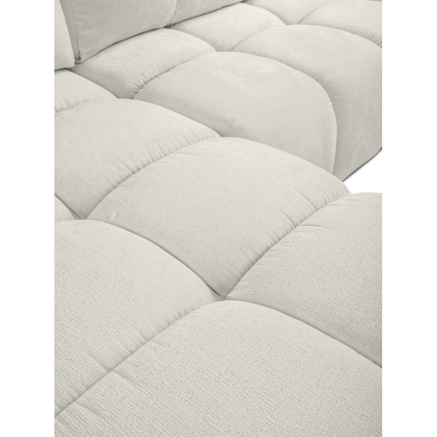 Udtrækbar polstret hjørnesofa med opbevaring, L-formet ALMADA, venstrevendt, beige