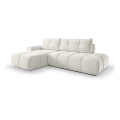 ALMADA udtrækbar polstret hjørnesofa i L-form med opbevaringsplads, venstrevendt, beige