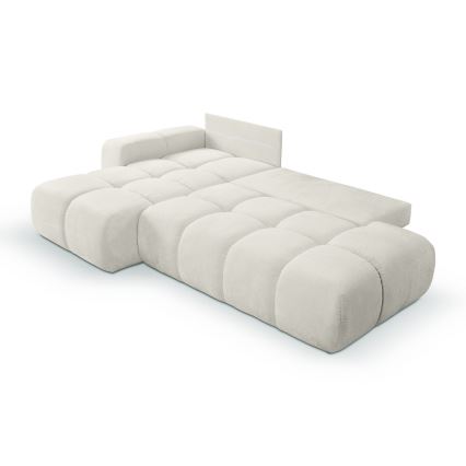 Udbetragelig hjørnesofa med opbevaring i L-form ALMADA venstrevendt beige