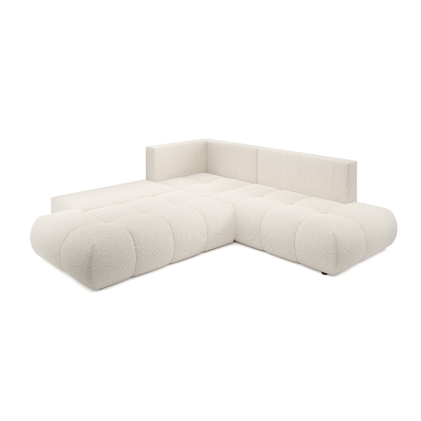 Udbetragelig hjørnesofa med opbevaring i L-form ALMADA venstrevendt beige