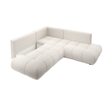 Udbetragelig hjørnesofa med opbevaring i L-form ALMADA venstrevendt beige