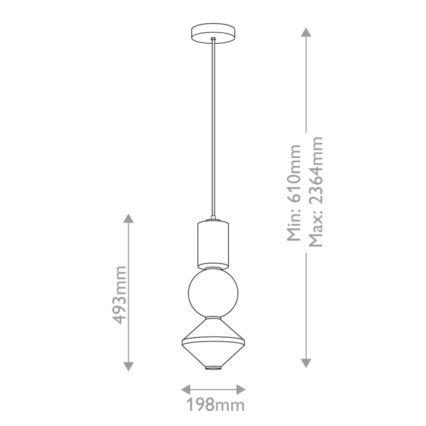 Alora Mood - BIJOU LED-pendel på wire, 20W/230V, 3000K, guld