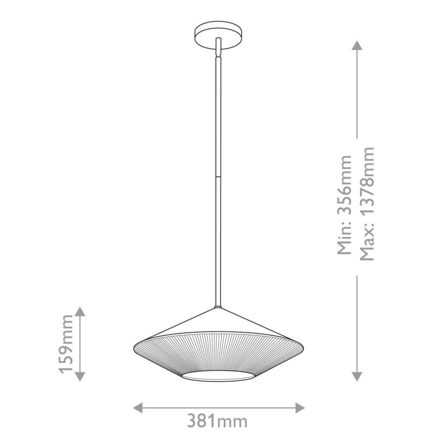 Alora Mood - Pendellampe DAPHNE 1xE27/60W/230V diameter 38,1 cm sort