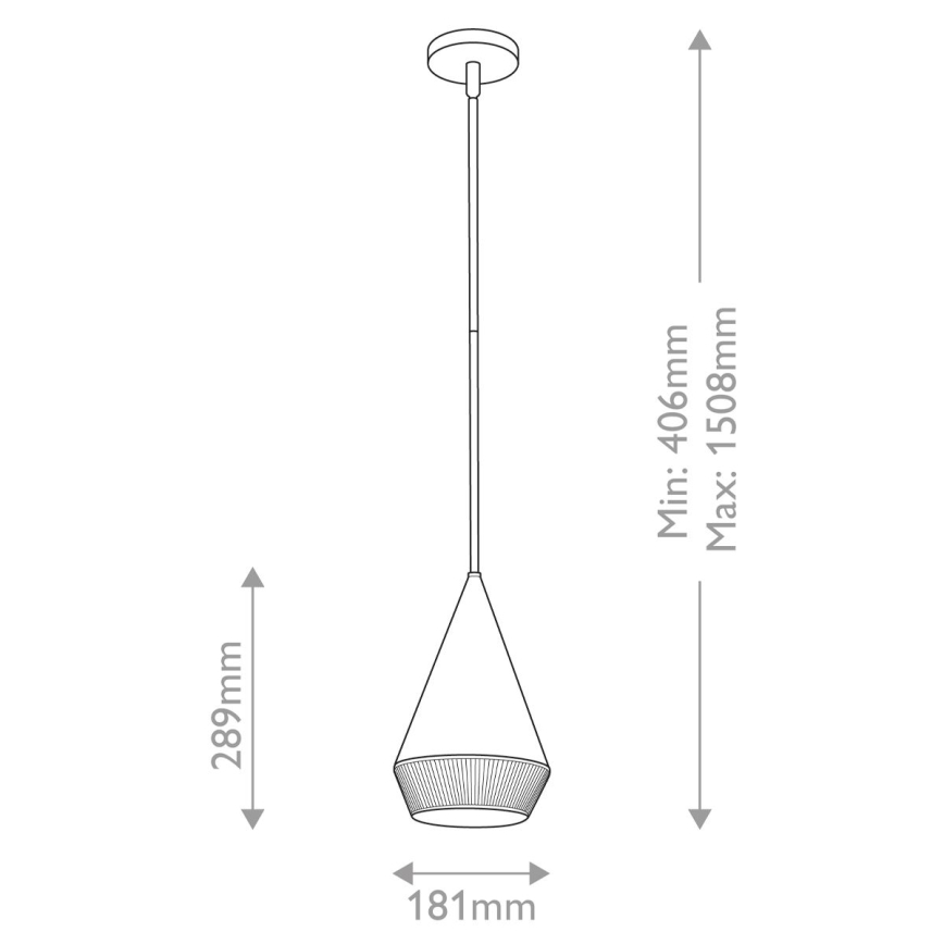Alora Mood - Loftpendel på stang DAPHNE 1xE27/60W/230V Ø 18,1 cm sort/brun