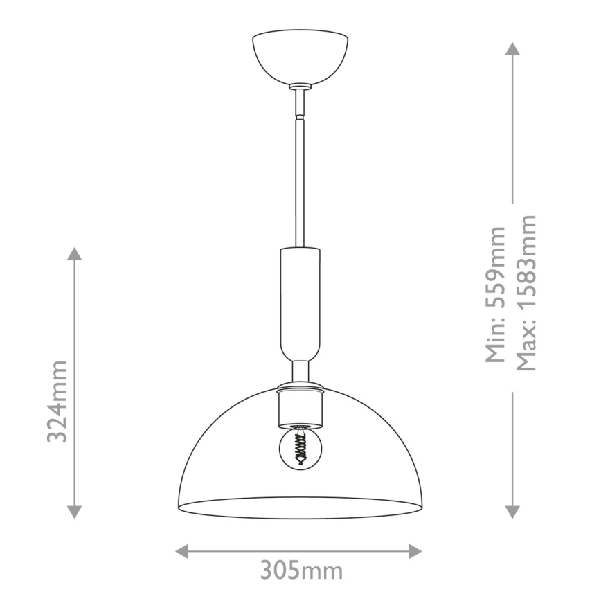 Alora Mood - Loftlampe på stang JUDE 1xE27/60W/230V sort