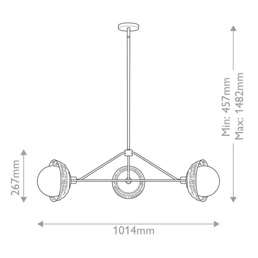 Alora Mood - Stangpendel PERTH 3xE14/40W/230V guld