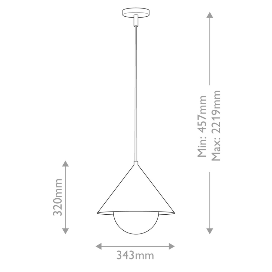 Alora Mood - Pendel på kabel REMYCK 1xE27/60W/230V Ø 34,3 cm guld