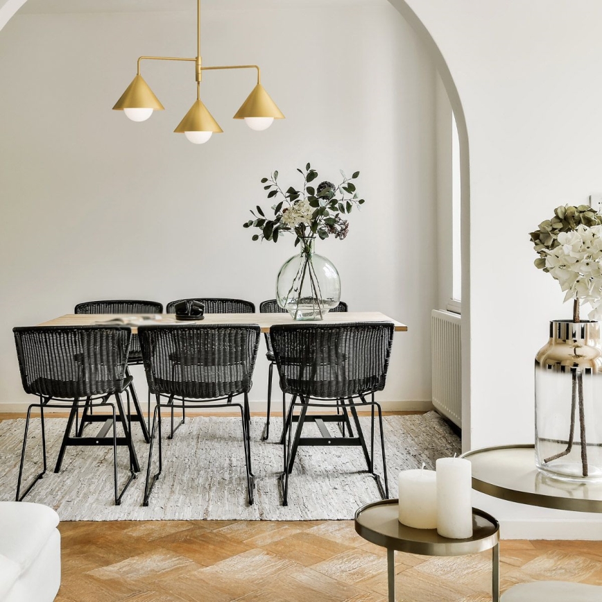 Alora Mood - Stangpendel REMYCK 3xE27/60W/230V guldfarvet