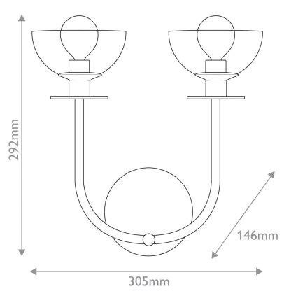 Alora Mood - Væglampe SYLVIA 2xE14/40W/230V guld