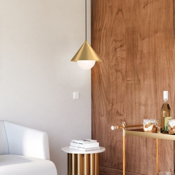 Alora Mood - Pendel på kabel REMYCK 1xE27/60W/230V Ø 34,3 cm guld