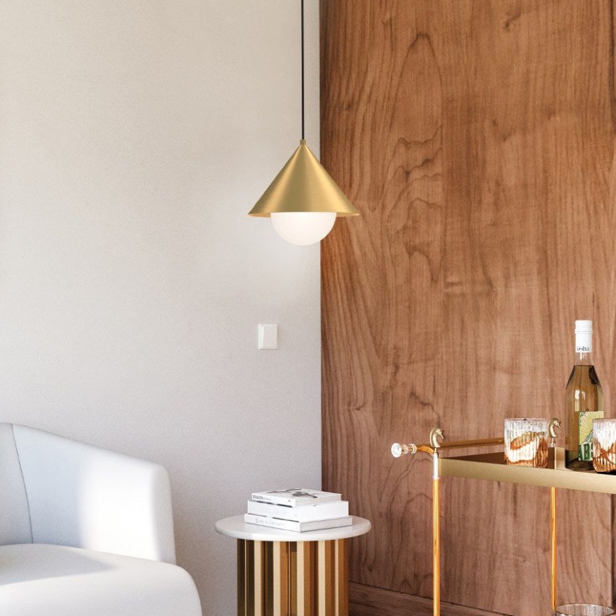 Alora Mood - Pendel på kabel REMYCK 1xE27/60W/230V Ø 34,3 cm guld