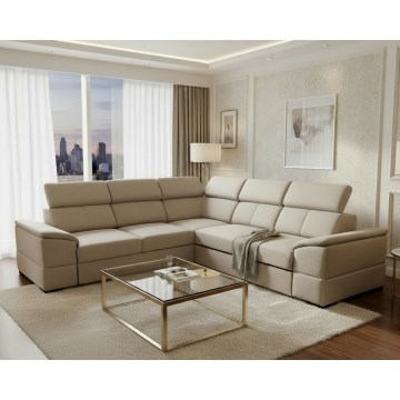 Alsidig udtrækbar hjørnesofa med opbevaringsplads GRANADA, beige