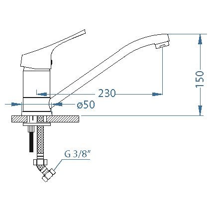 ALVEUS 1091137 - Hane RIVIERA 14,8 cm skinnende krom