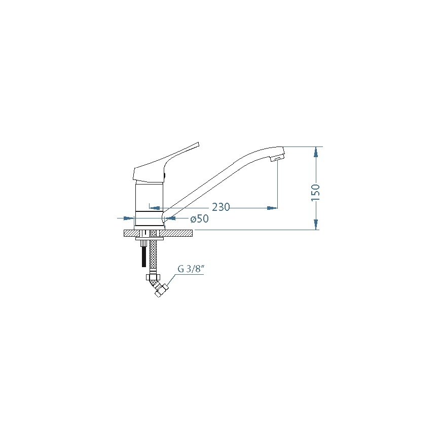 ALVEUS 1091137 - Hane RIVIERA 14,8 cm skinnende krom