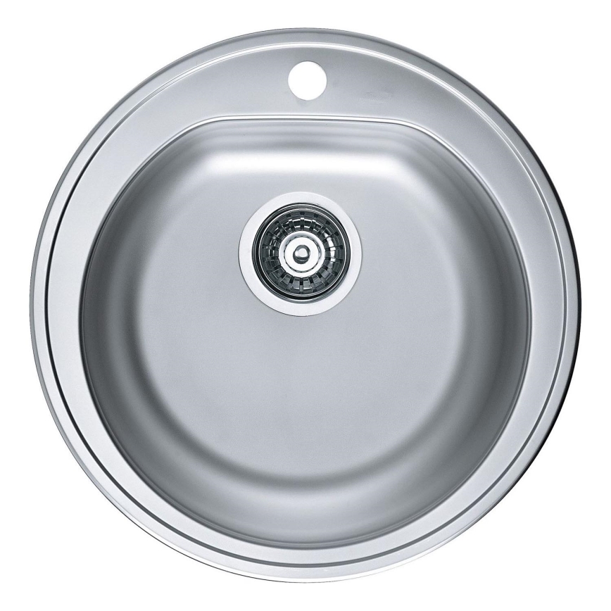 ALVEUS 1116756 - Køkkenvask FORM diameter 51 cm mat stål/satin, dybde 18,5 cm