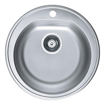 ALVEUS 1116756 - Køkkenvask FORM Ø 51 cm mat stål/satin, dybde 18,5 cm