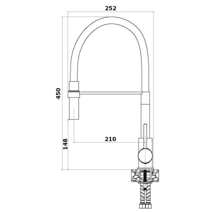 ALVEUS 1129024 - Hane m. fleksibel arm ELIA 45 cm skinnende krom/sort