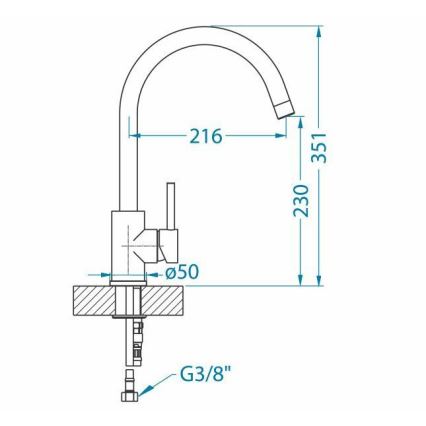 ALVEUS 1129028 - Køkkenarmatur ELZA 35,1 cm i rustfrit stål