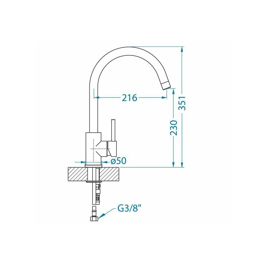 ALVEUS 1129028 - Køkkenarmatur ELZA 35,1 cm i rustfrit stål