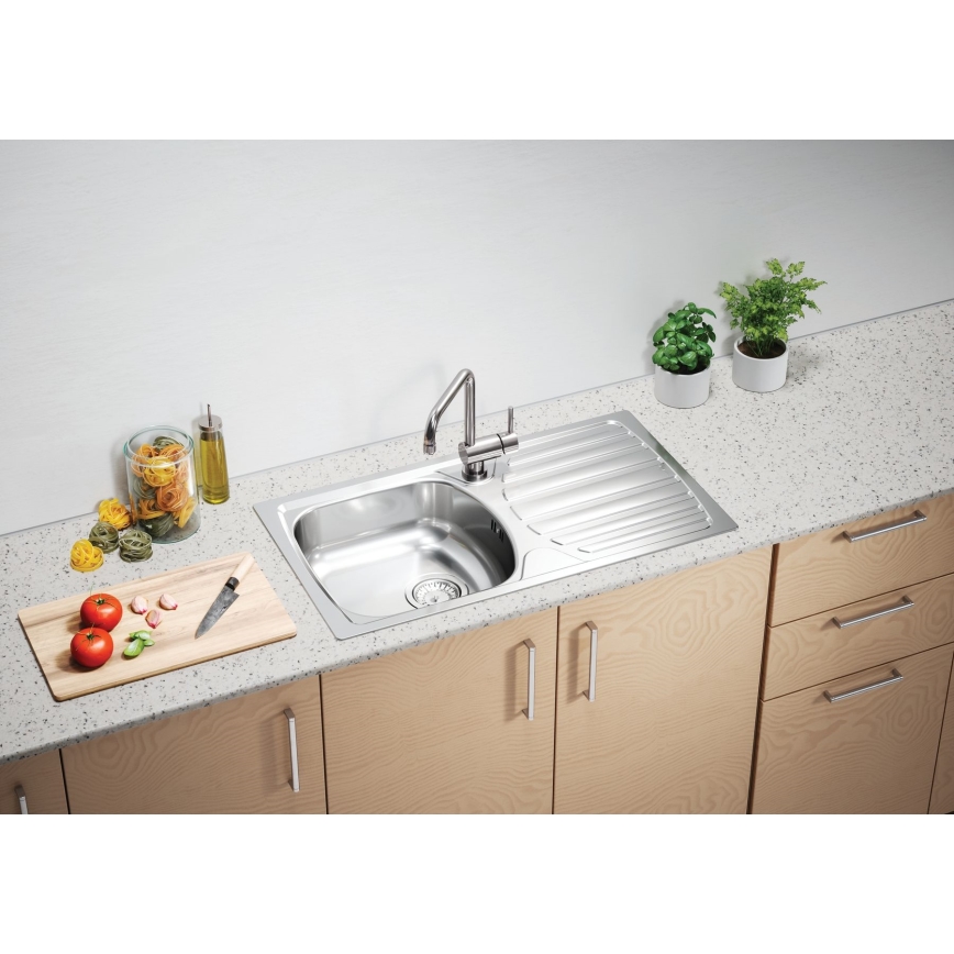 ALVEUS 1136539 - Køkkenvask BASIC 78x43,5 cm mat stål/satin, stor outlet