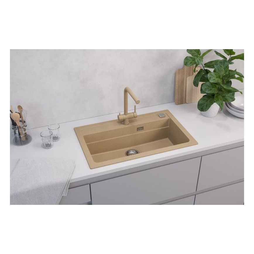 ALVEUS 1140445 - Køkkenvask ATROX 79x50 cm granit/beige