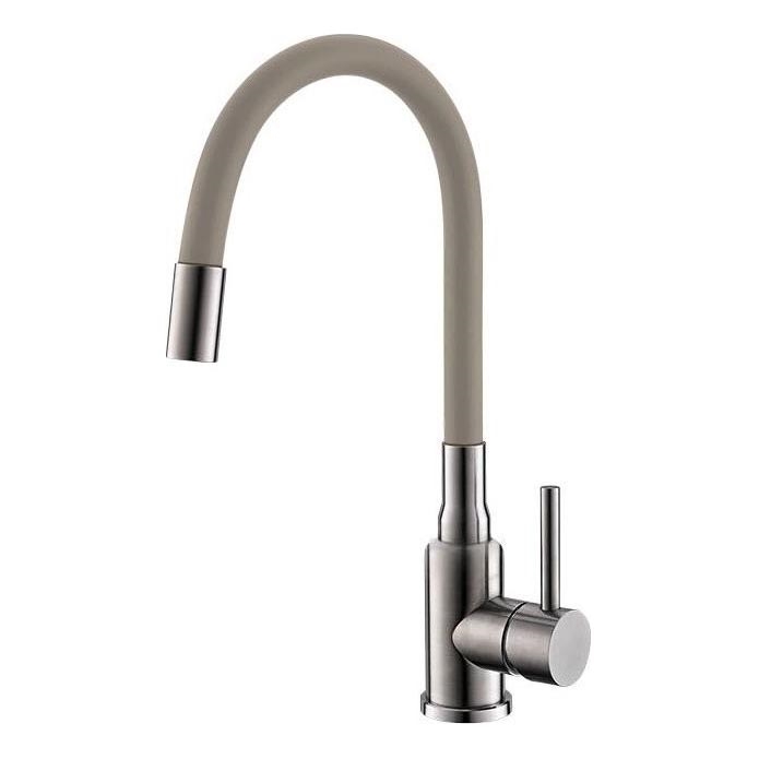 ALVEUS 1144429 - Køkkenarmatur med fleksibel tud MINTAS 34 cm rustfrit stål/beige