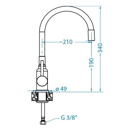 ALVEUS 1144432 - Hane m. fleksibel arm MINTAS 34 cm børstet stål/sort