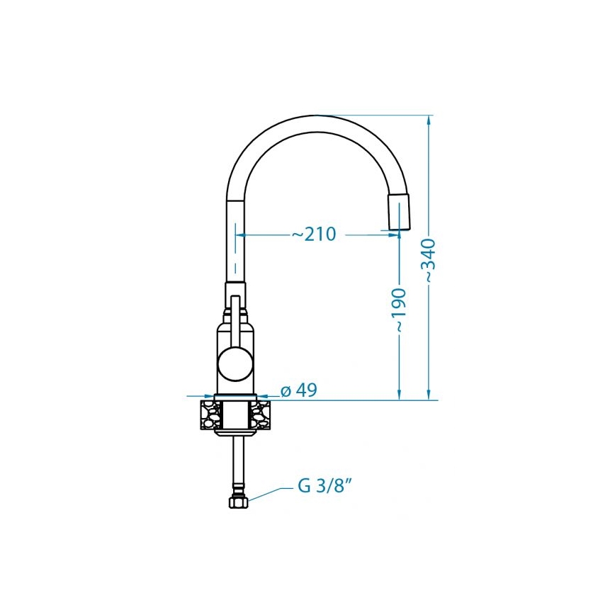 ALVEUS 1144432 - Hane m. fleksibel arm MINTAS 34 cm børstet stål/sort