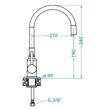 ALVEUS 1144433 - Hane m. fleksibel arm MINTAS 34 cm mat sort