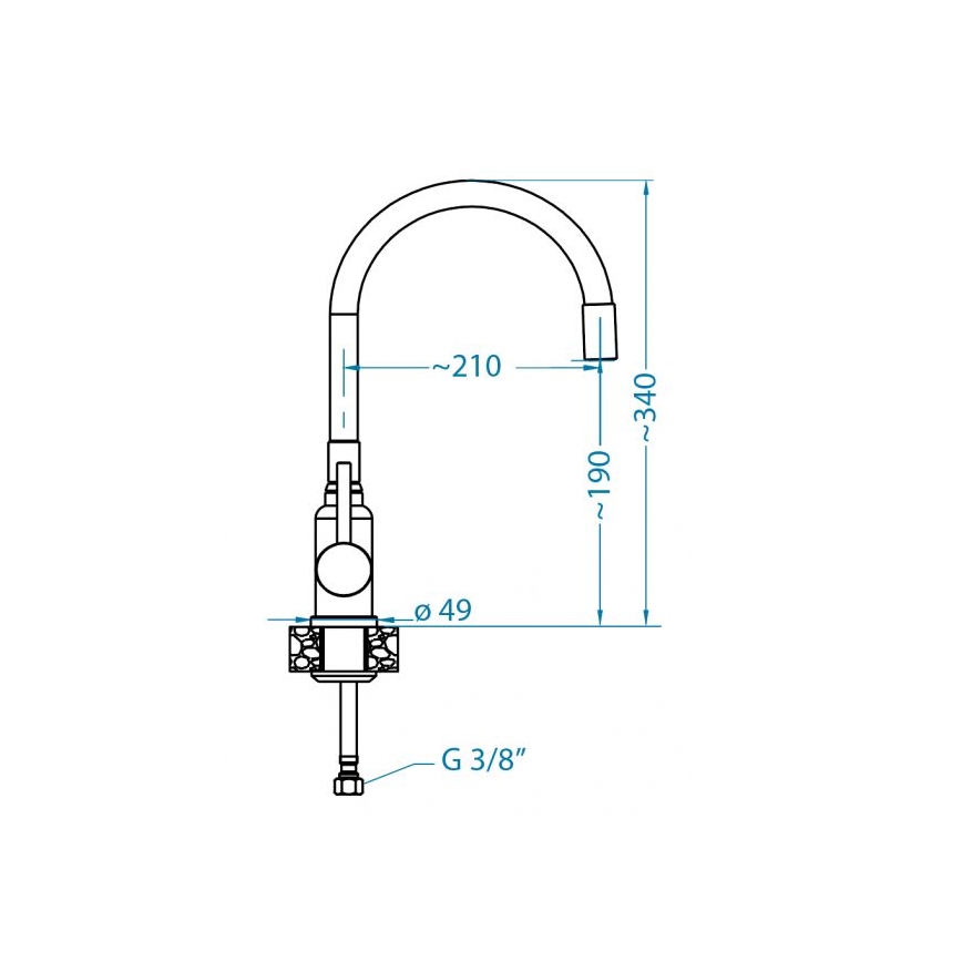 ALVEUS 1144433 - Hane m. fleksibel arm MINTAS 34 cm mat sort