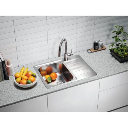 ALVEUS 1144603 - Køkkenvask LINE 61,5x50 cm mat stål/satin, uden excenter