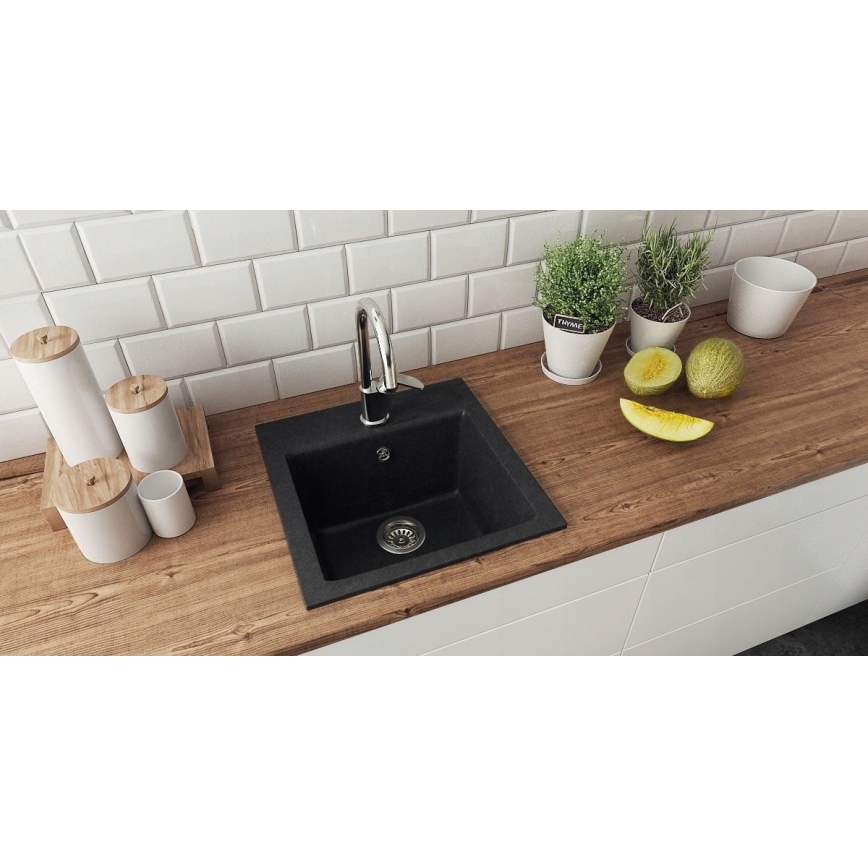 ALVEUS 1149113 - Køkkenvask GEM 50x50 cm granit/sort