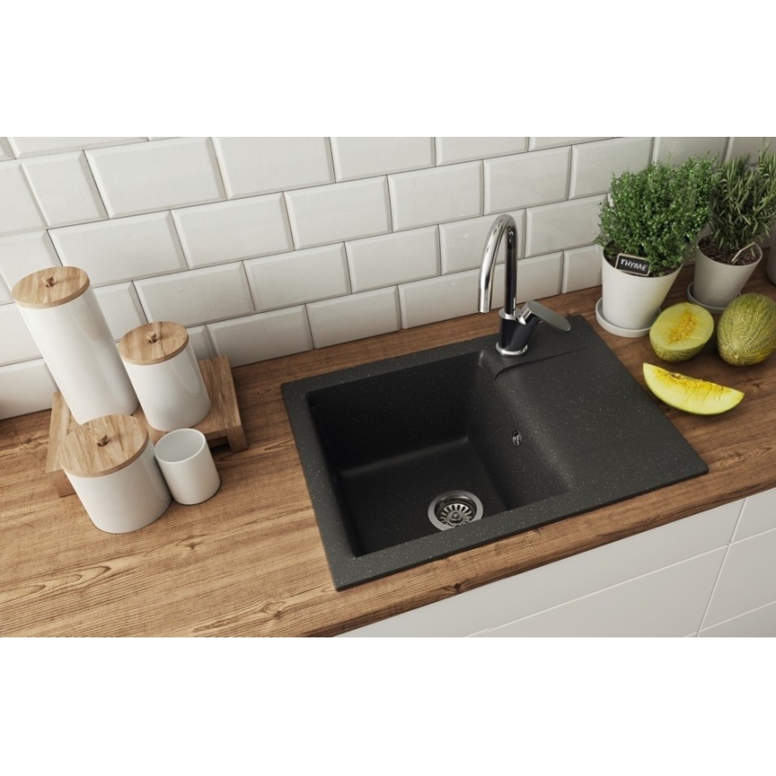 ALVEUS 1149116 - Køkkenvask GEM 59x50 cm granit/sort