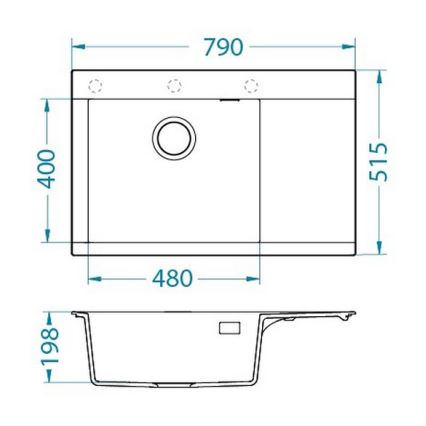 ALVEUS 1149305 - Køkkenvask PURE 79x51,5 cm granit/sort