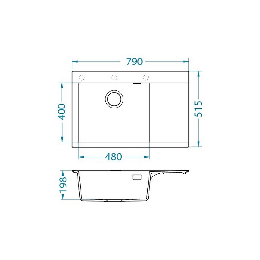 ALVEUS 1149305 - Køkkenvask PURE 79x51,5 cm granit/sort