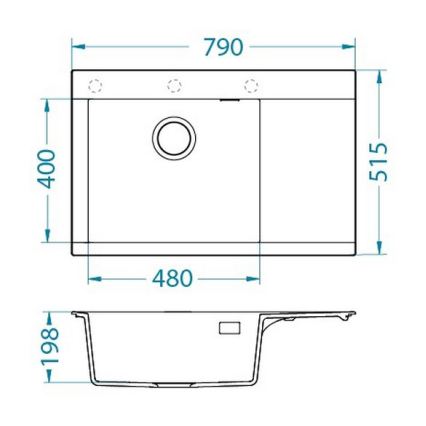 ALVEUS 1149504 - Køkkenvask PURE 79x51,5 cm granit/sort