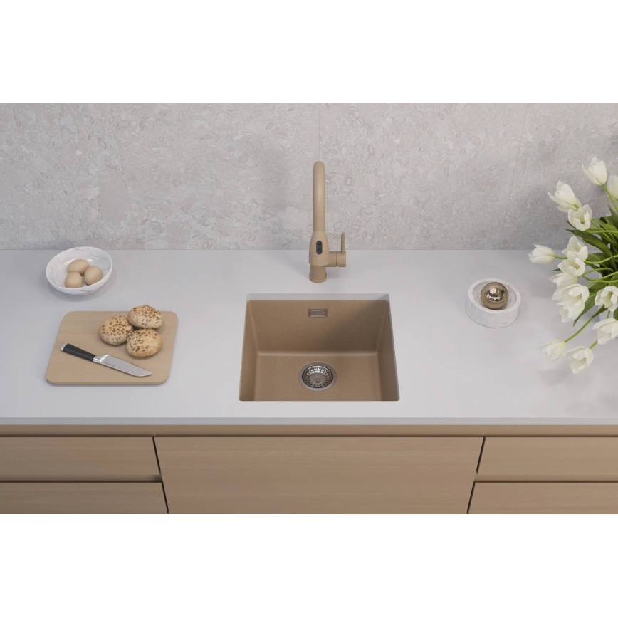 ALVEUS 1150047 - Køkkenvask OMNI 45x45 cm granit/beige