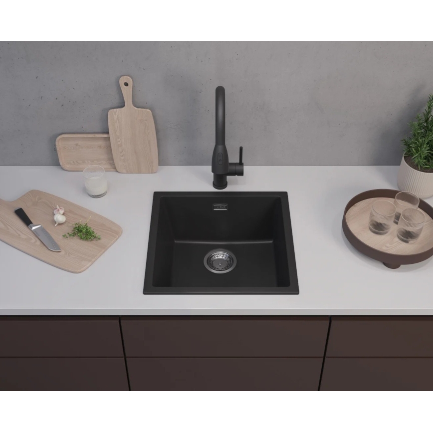 ALVEUS 1150048 - Køkkenvask OMNI 45x45 cm granit/sort