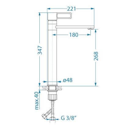 ALVEUS 1150752 - Hane MAYA 34,7 cm skinnende krom